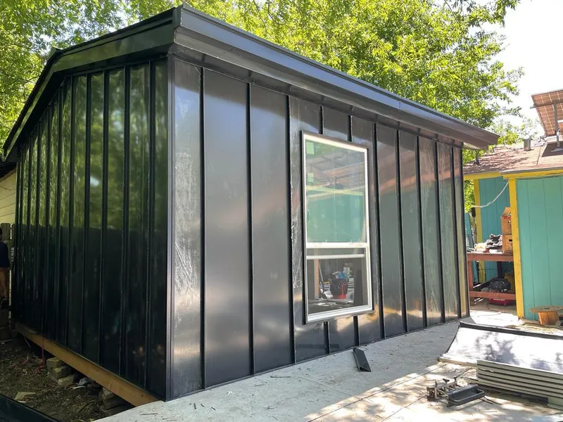 Black standing seam metal wall panels for Metal Roof Installation in Newbury